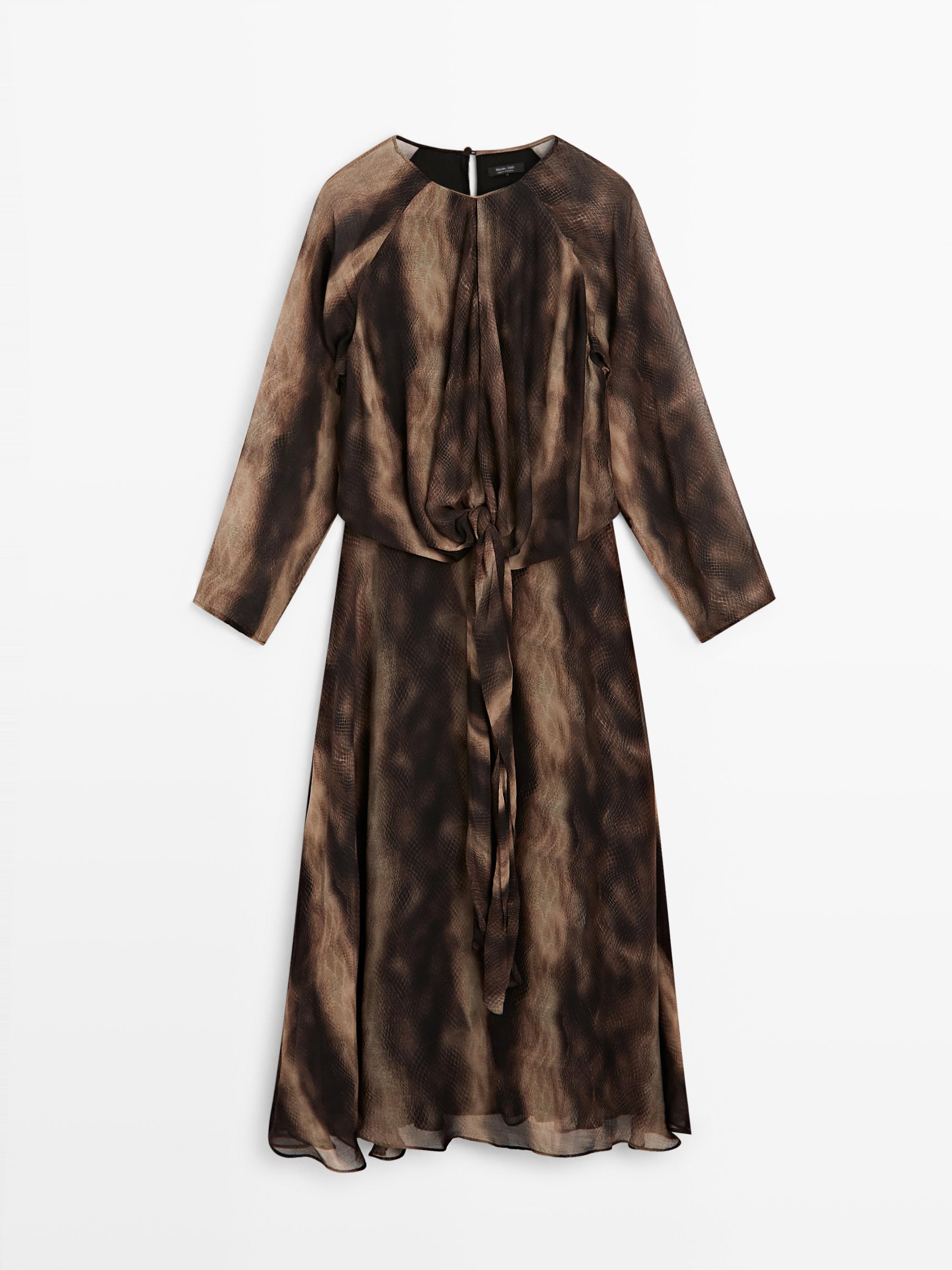 Flowing animal print dress